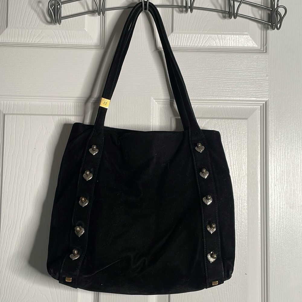 Eric javits velvet shoulder handbag